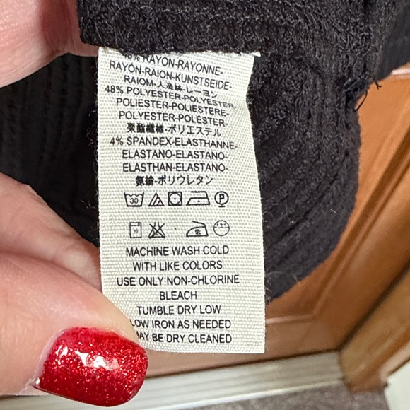 NWT We The Free Women's Black Waffle Knit Tunic Size M - Picture 5 of 6